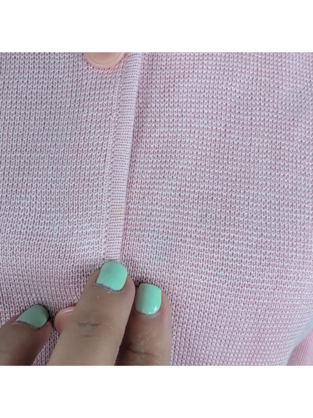 Eileen Fisher Pink Knit Tunic Cardigan Medium Mid Button - Picture 8 of 10